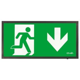 Ovia OEC4-D-B Black 4W Maintained Emergency LED Exit Sign with Down Legend