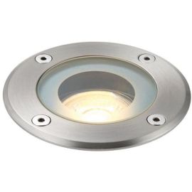 Saxby GH98042V Pillar Stainless Steel IP65 50W GU10 Dimmable Round Walkover Ground Light image