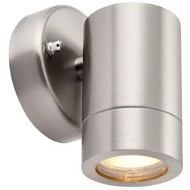 Saxby 13801 Palin Stainless Steel IP44 35W GU10 Dimmable Wall Light image