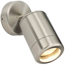 Saxby 14017 Atlantis Stainless Steel IP65 35W GU10 Dimmable Wall Light image