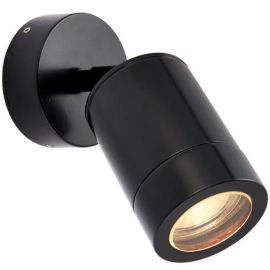 Saxby 78667 Odyssey Black IP65 7W GU10 Dimmable Wall Light