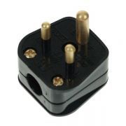 Black 2A Round Pin Rewireable Plug image