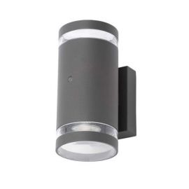 Zinc Anthracite Up/Down Wall Light with Photocell IP44 2x35W GU10