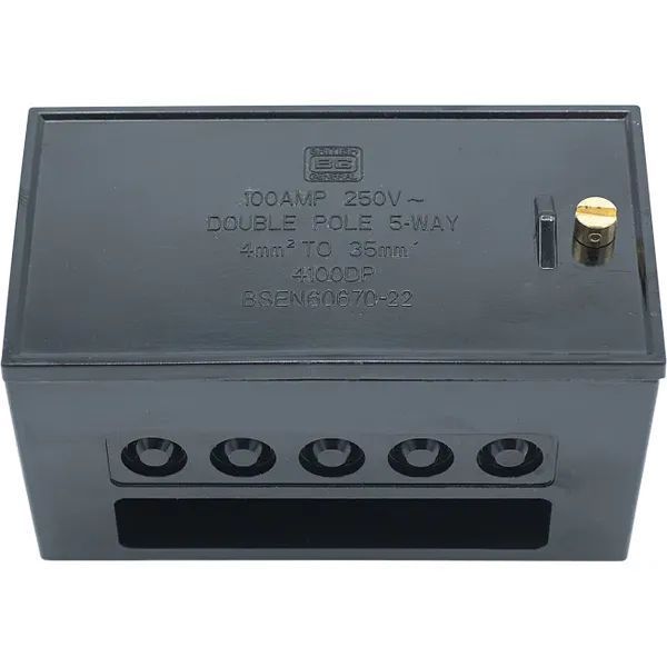BG Electrical 4100DP 100A 5 Way Double Pole Insulated Connection Box