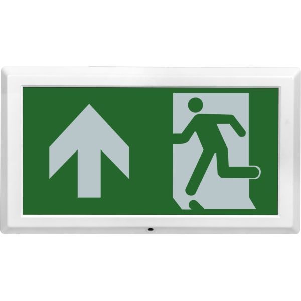 Luceco LEMEBXM3 White 8W 6000K 100lm 3hr Up Arrow Maintained Illuminated Emergency Exit Box
