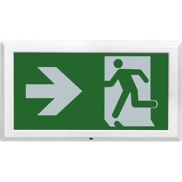 Luceco LEMEBXM3RA White 8W 6000K 100lm 3hr Right Arrow Maintained Illuminated Emergency Exit Box