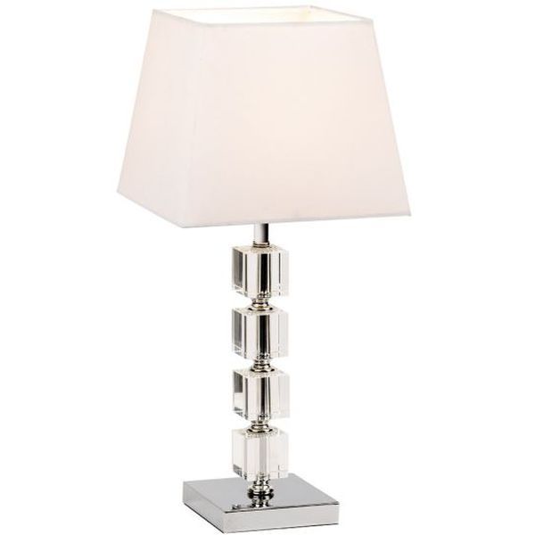 Endon Lighting 96940-TLCH Murford Polished Chrome IP20 40W E14 White Cotton Mix Shade Table Lamp