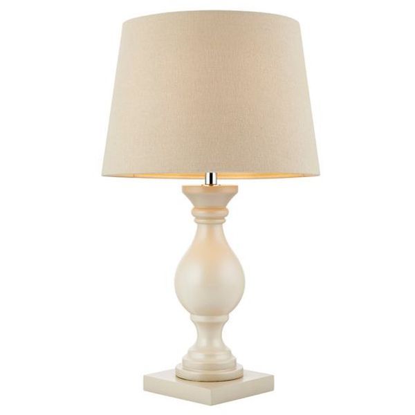 Endon Lighting MARSHAM-TLIV Marsham Ivory IP20 40W E14 Ivory Faux Linen Shade Table Lamp