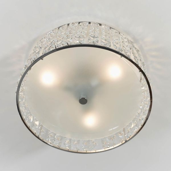 Endon Lighting 61252 Belfont Clear Crystal IP44 3x18W Flush Ceiling Light