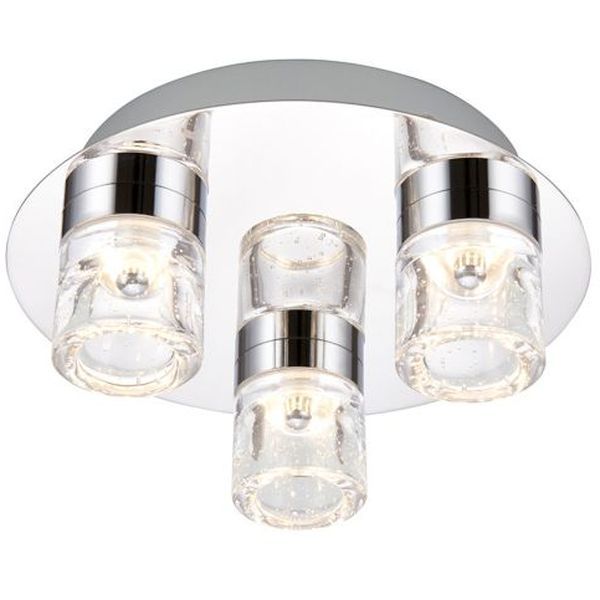 Endon Lighting 61359 Imperial Flush Chrome IP44 3x4W 3000K Ceiling Light