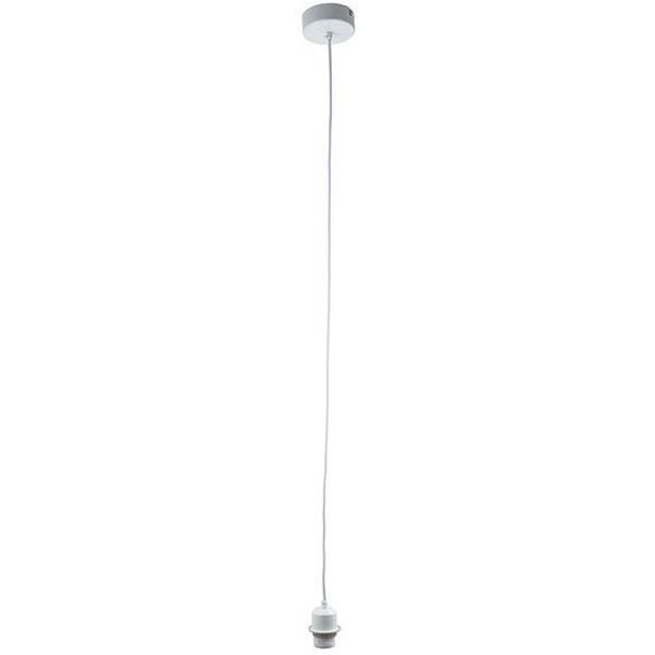 Endon Lighting 61808 Gloss White 60W E27 Ceiling Light Pendant Cable Set