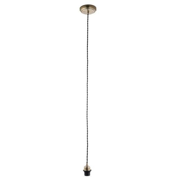 Endon Lighting 61809 Antique Brass IP20 60W E27 Ceiling Light Pendant Cable Set