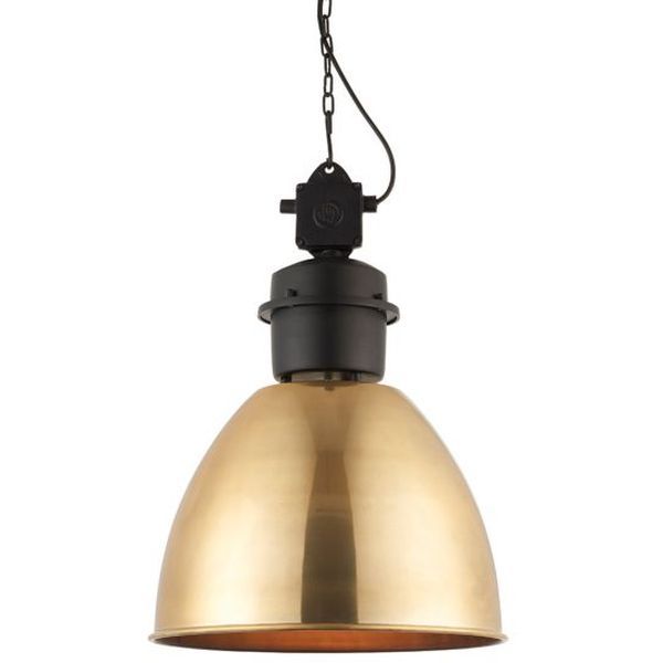 Endon Lighting 69773 Ford Aged Brass 40W E27 Industrial Style Metal Pendant Light