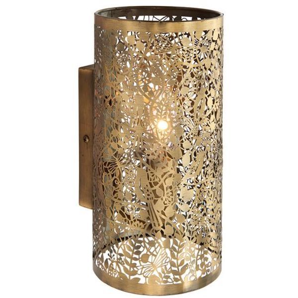 Endon Lighting 70105 Secret Garden Antique Brass 40W E14 Decorative Light Pattern Wall Light