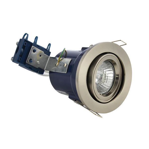 Forum Lighting ELA-27466-SCHR Satin Chrome Adjustable LED Ready GU10 Fire Rated Downlight 50W 240V