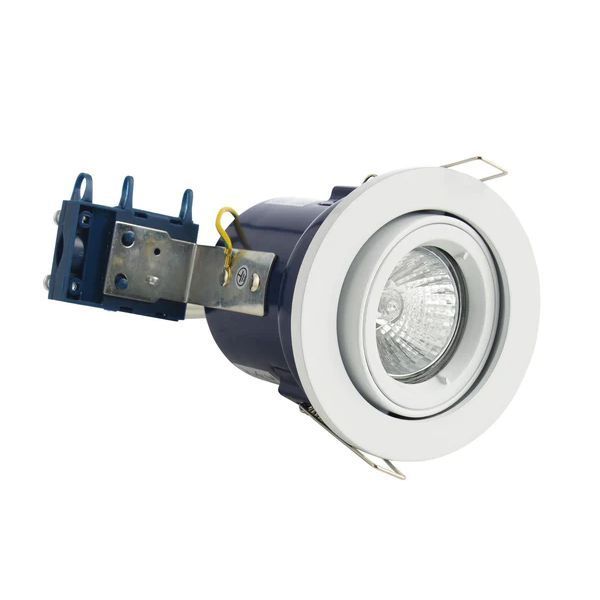 Forum Lighting ELA-27466-WHT White Adjustable LED Ready GU10 Fire Rated Downlight 50W 240V