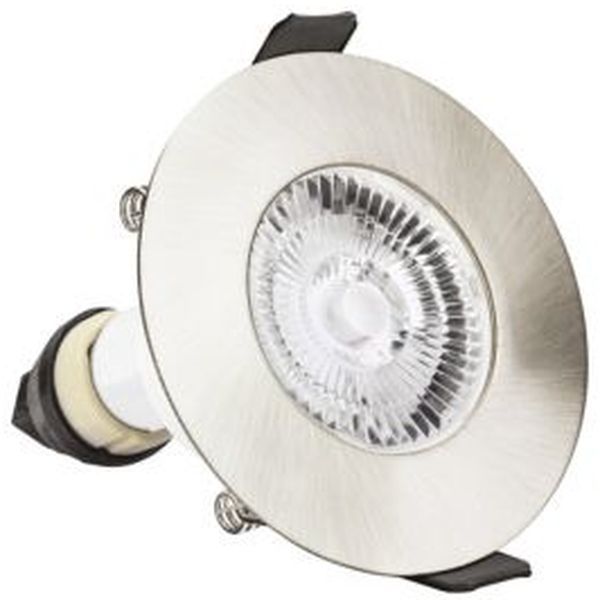 Integral LED ILDLFR70D002 Evofire Satin Nickel IP65 70mm Round Fire Rated Downlight with GU10 Holder