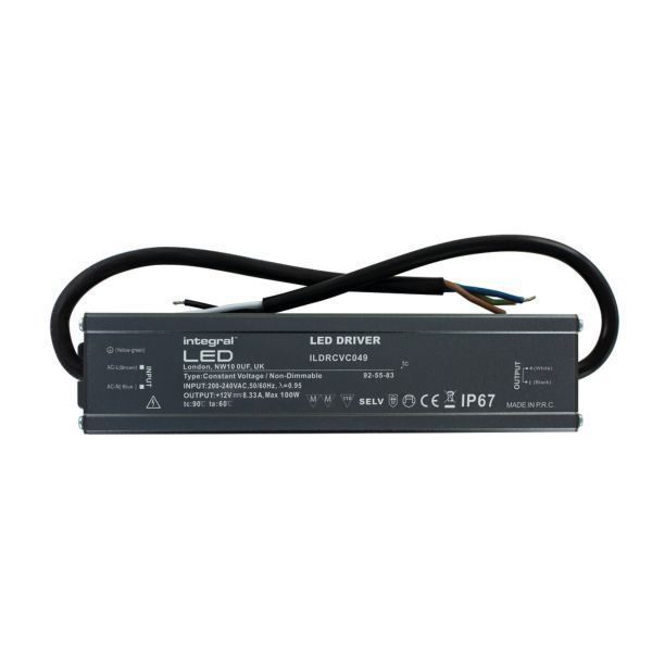 Integral LED ILDRCVC049 IP65 12V 100W 8.33A Non-Dimmable Constant Voltage LED Strip Driver