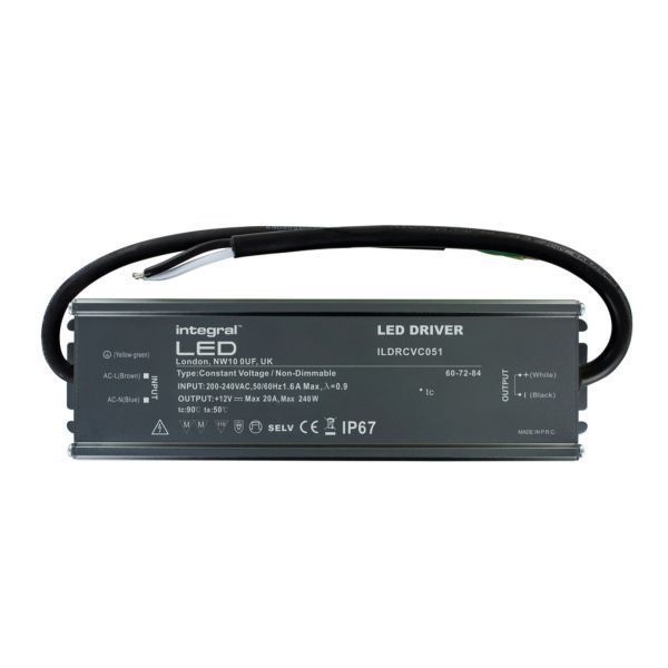 Integral LED ILDRCVC051 IP67 12V 240W 8.33A Non-Dimmable Constant Voltage LED Strip Driver
