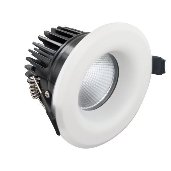 Integral LED ILDLFR70A007 Lux Fire Matt White IP65 9W 640lm 3000K 55 Deg. Dimmable Fire Rated LED Static Downlight