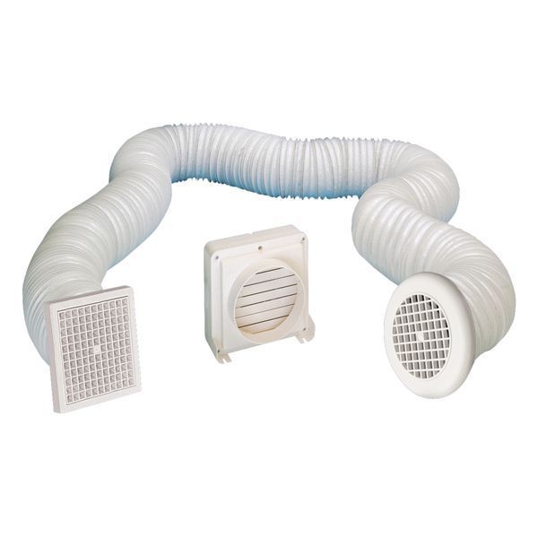 Manrose SF150A 150mm 6 Inch Automatic Fan with InLine Automatic Shutters, PVC Ducting